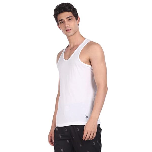 U.S. POLO ASSN. Mens Solid Cotton Vests - Pack of 3 - Image 3