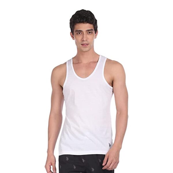 U.S. POLO ASSN. Mens Solid Cotton Vests - Pack of 3 - Image 2