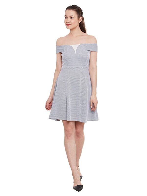 Miss Chase Womens Black and White Off Shoulder Dress - Image 2