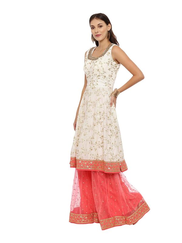 NEERU'S CREAM Embroidered A-Line salwarsuitset - Image 2