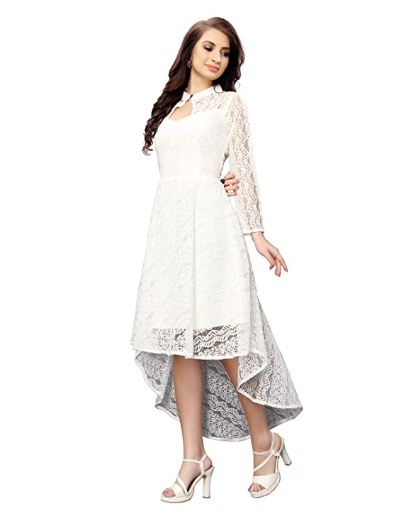 SIRIL Women's Dyed Fit & Flare Knee Length Russell Net Dress - Image 2