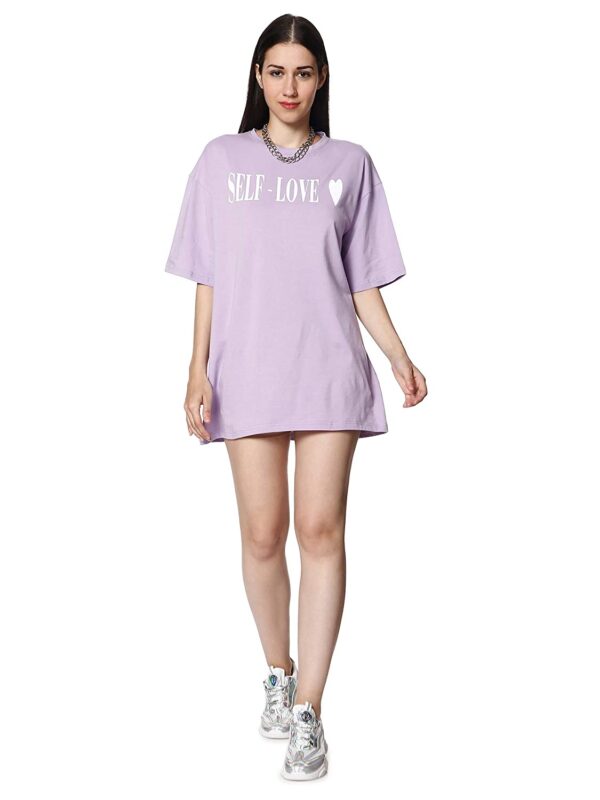 BLANCD Women's Pure Cotton Casual Oversized Round Neck Slogan Print Self Love Short Sleeve Summer Tshirt