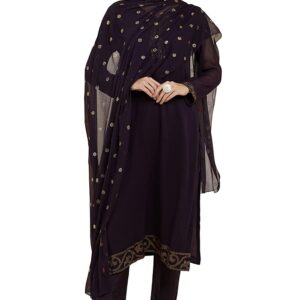 Soch Women Solid Purple Georgette Suit Set