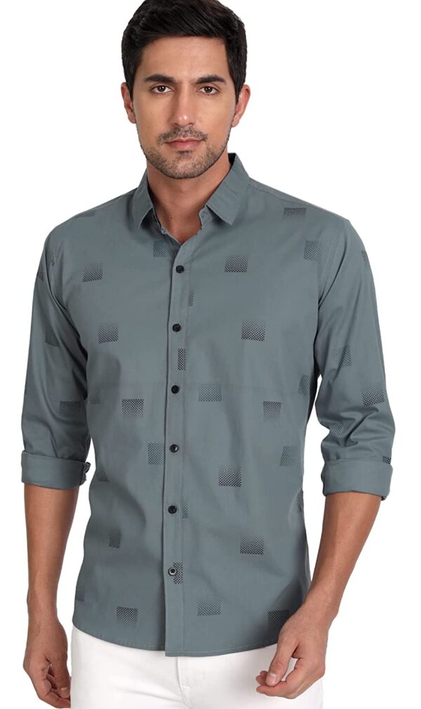 IndoPrimo Men's Regular Fit Cotton Casual Shirt for Men Full Sleeves
