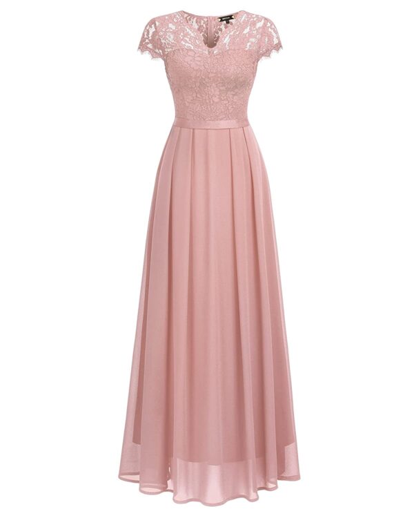 Miusol Women's Formal Lace Split Side Style Bridesmaid Maxi Dress - Image 3