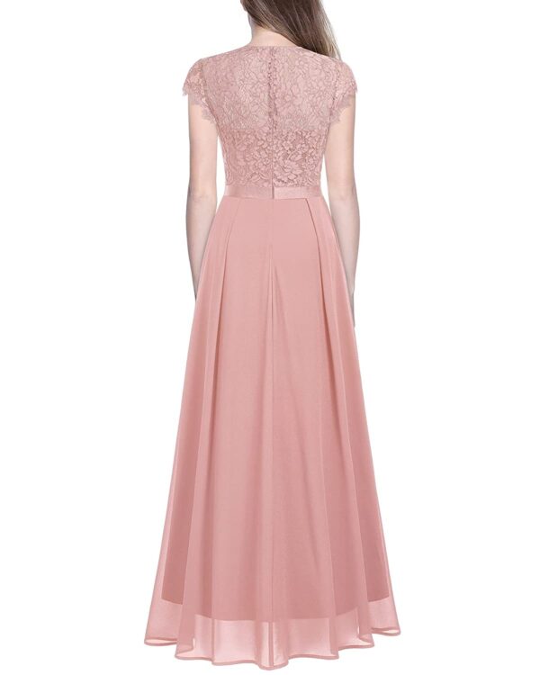 Miusol Women's Formal Lace Split Side Style Bridesmaid Maxi Dress - Image 2