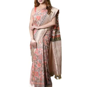 BEATITUDE silk saree for women with unstitched blouse piece multicolor woven banarasi silk saree for all occasions