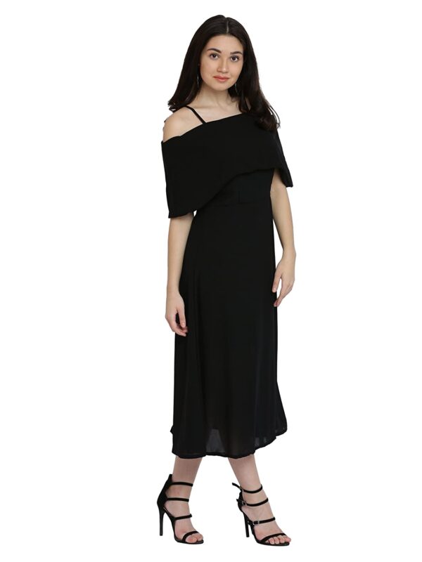 Miss Chase Women's Pink Off Shoulder Midi Skater Dress
