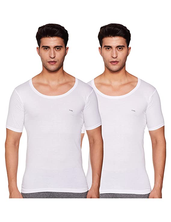 Euro Men's Solid Vest (Pack of 2)