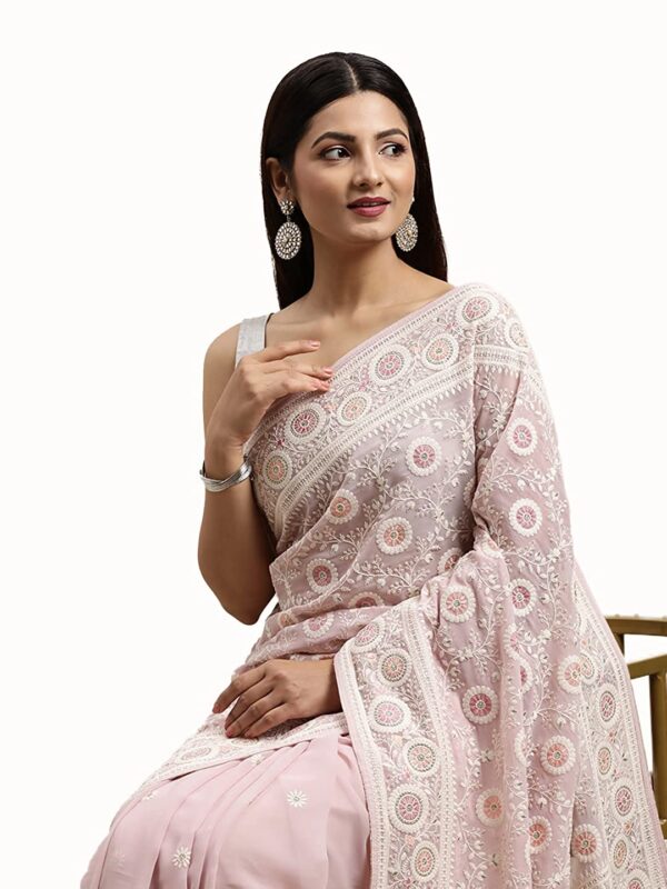MOHEY Women's Saree, All Over Jaal, Border Saree with Blouse Piece, Traditional Womens Saree for Festival, Wedding, Party - Image 2
