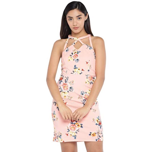 Globus Women Peach-Coloured Blue Printed Shirt Dress