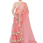 Jatriqq Women?s soft Net ruffel Saree With Blouse Piece