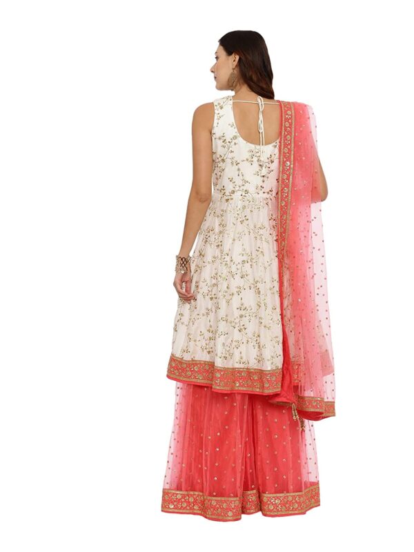 NEERU'S CREAM Embroidered A-Line salwarsuitset - Image 3