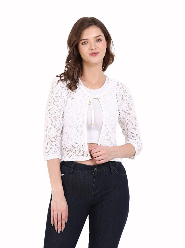 KG Best Collection Women Lace 3/4th Sleeve Shrug