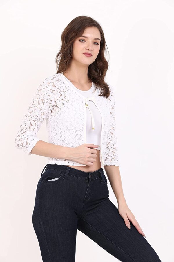 KG Best Collection Women Lace 3/4th Sleeve Shrug - Image 2