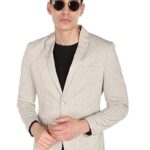 Arrow Men Beige Heathered Dobby Weave Formal Blazer