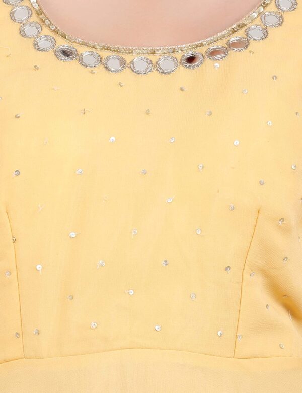 SMAYA Women's Georgette & NetSalwar Suit (SMAYA-9_Yellow_40) - Image 5