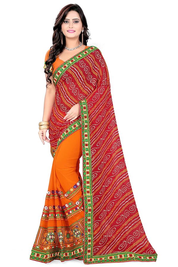 arriva fab women's Georgette saree with blouse piece